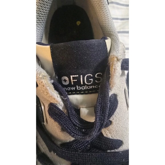 Size Men 6.5 Women 8- Figs X New Balance 996 White Navy - Picture 5 of 7